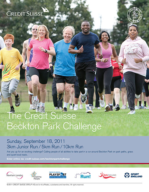 ad for Credit Suisse Beckton Park Challenge