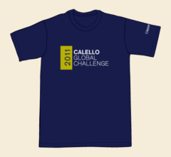 front of Calello Global Challenge t-shirt