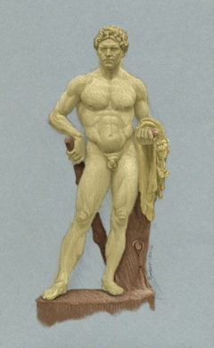 Digital colorization of Hercules drawing
