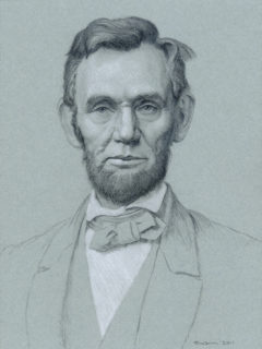 Pencil illustration of Abraham Lincoln