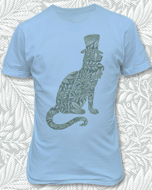 T-shirt with Wm Morris the Cat design