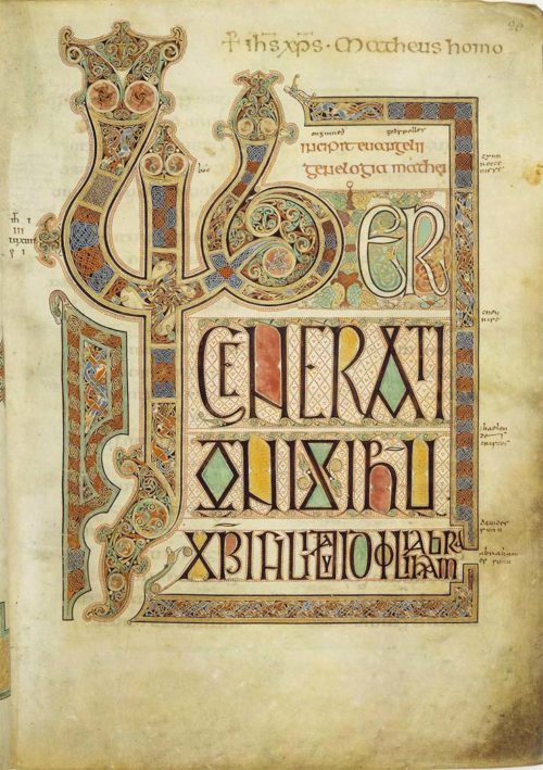 Illuminated manuscript from the Lindisfarne Gospels
