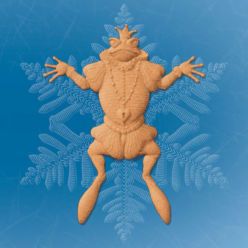 Illustration of a Frog Prince gingerbread man