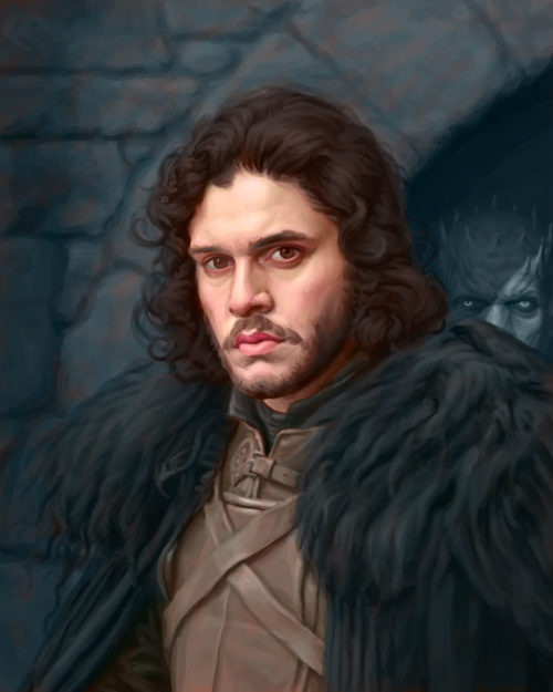 Painting of Jon Snow from Game of Thrones