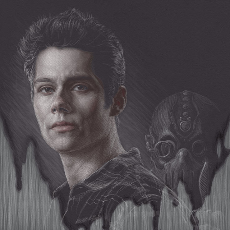 Drawing of Stiles with Dread Doctor Looming Behind