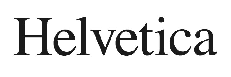 Visual montage of the word Helvetica set in Times typeface.