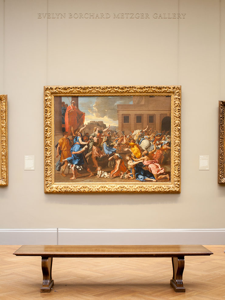 Photo of a gallery with a Poussin painting