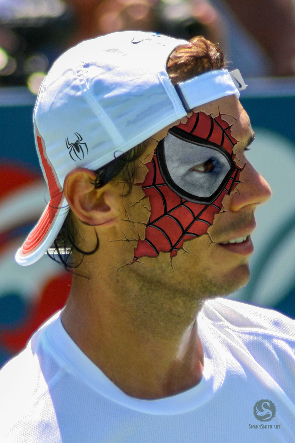 Image of Spider-Man digital face painting example